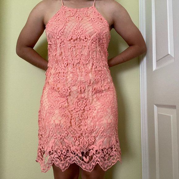 Urban Outfitters Dresses & Skirts - Urban Outfitters Salmon/Peach Pink Lace Dress